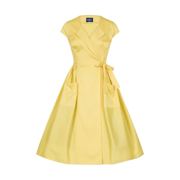 nwot collectif rockabilly yellow dress size 6 s - Picture 6 of 7